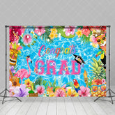 Aperturee - Aperturee Color Floral Swimming Pool Congrats Grad Backdrop
